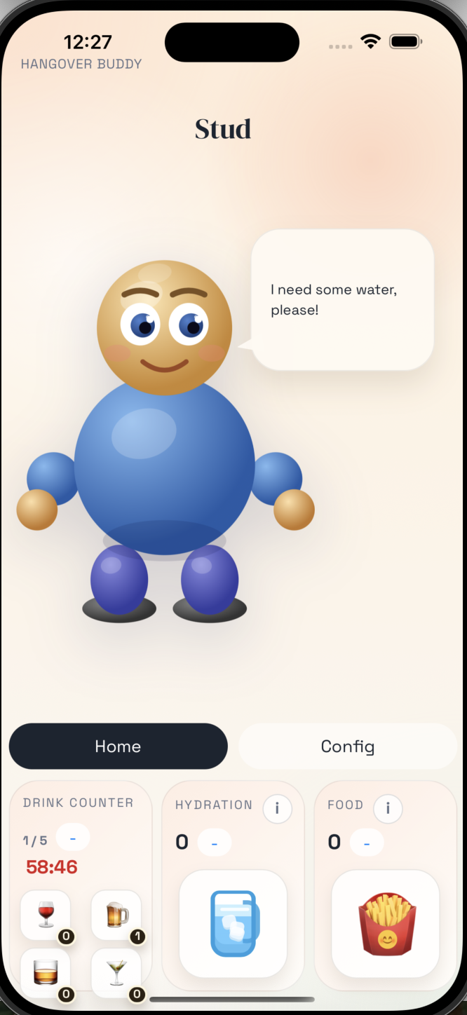 Hangover Buddy app preview